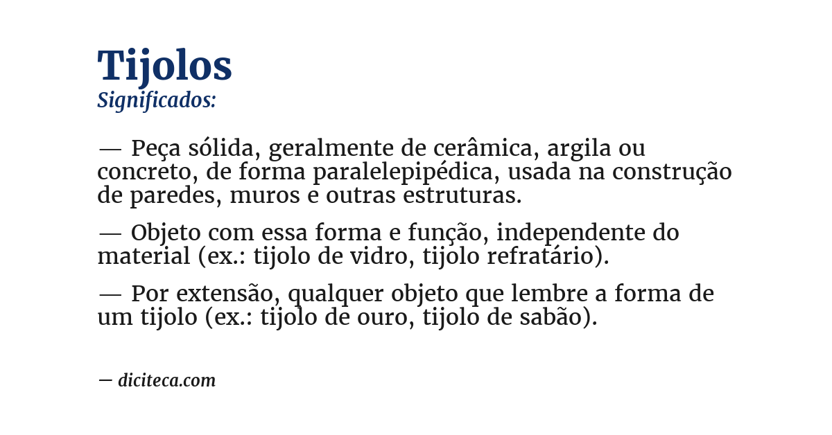Significado de tijolos