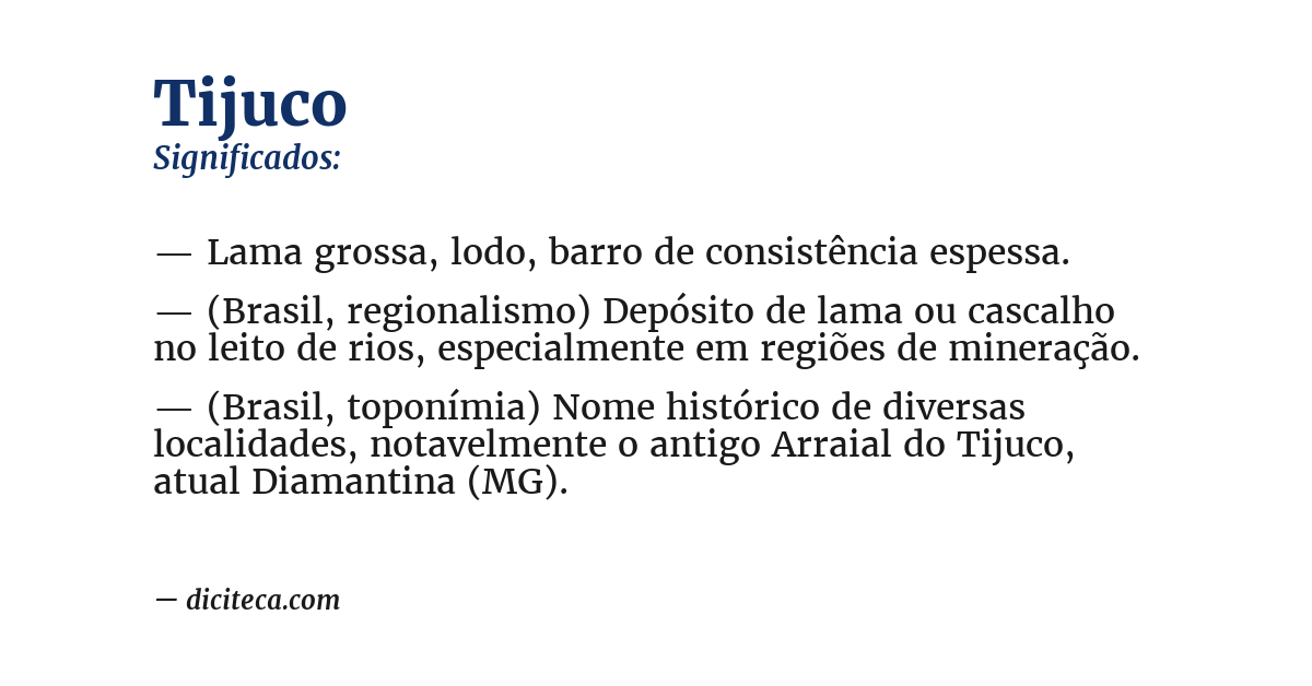 Significado de tijuco
