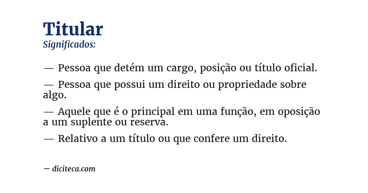 Significado de titular
