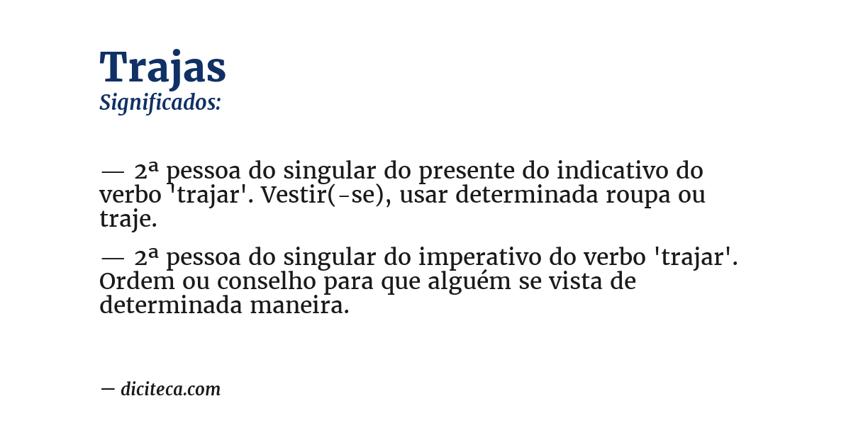 Significado de trajas
