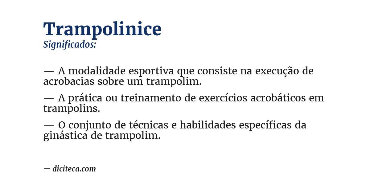 Significado de trampolinice