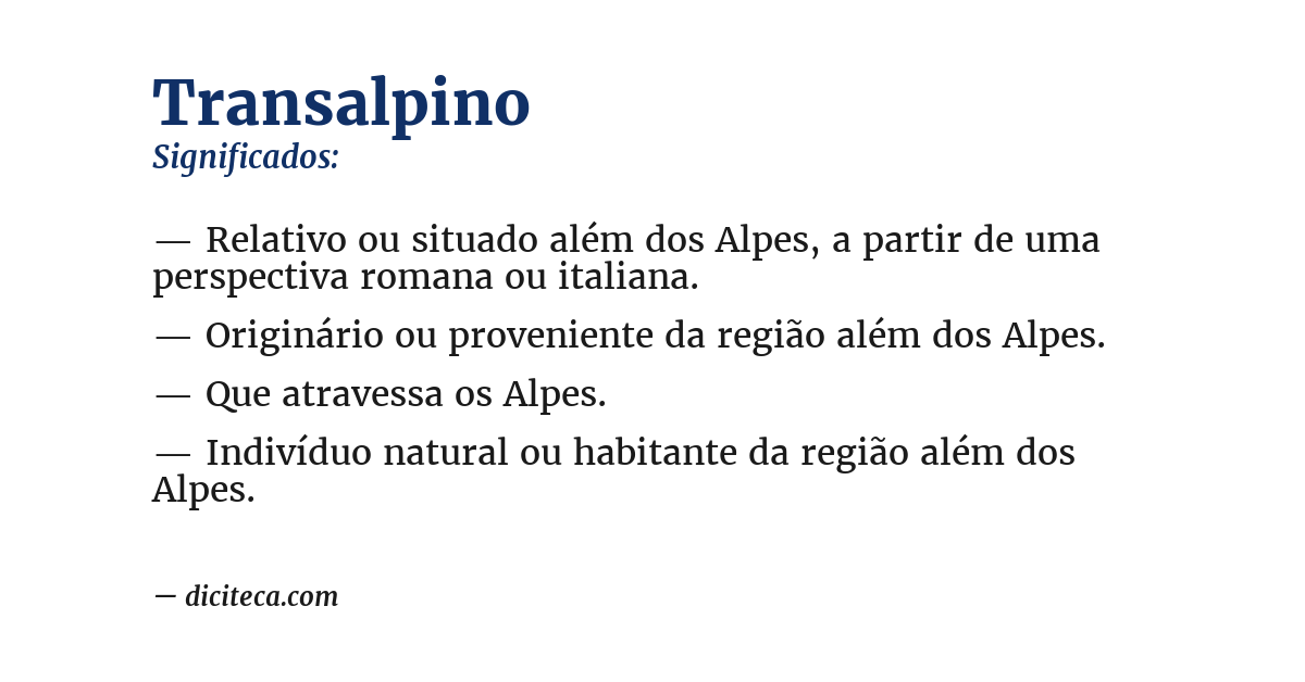 Significado de transalpino