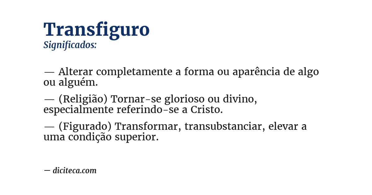 Significado de transfiguro