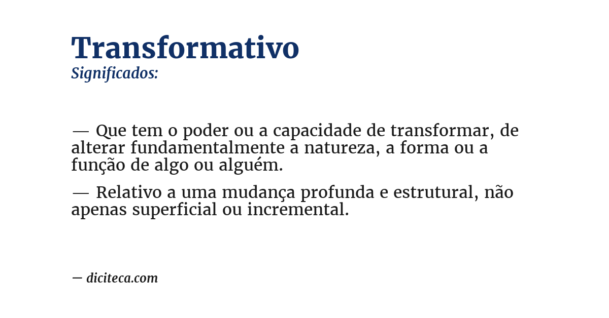 Significado de transformativo