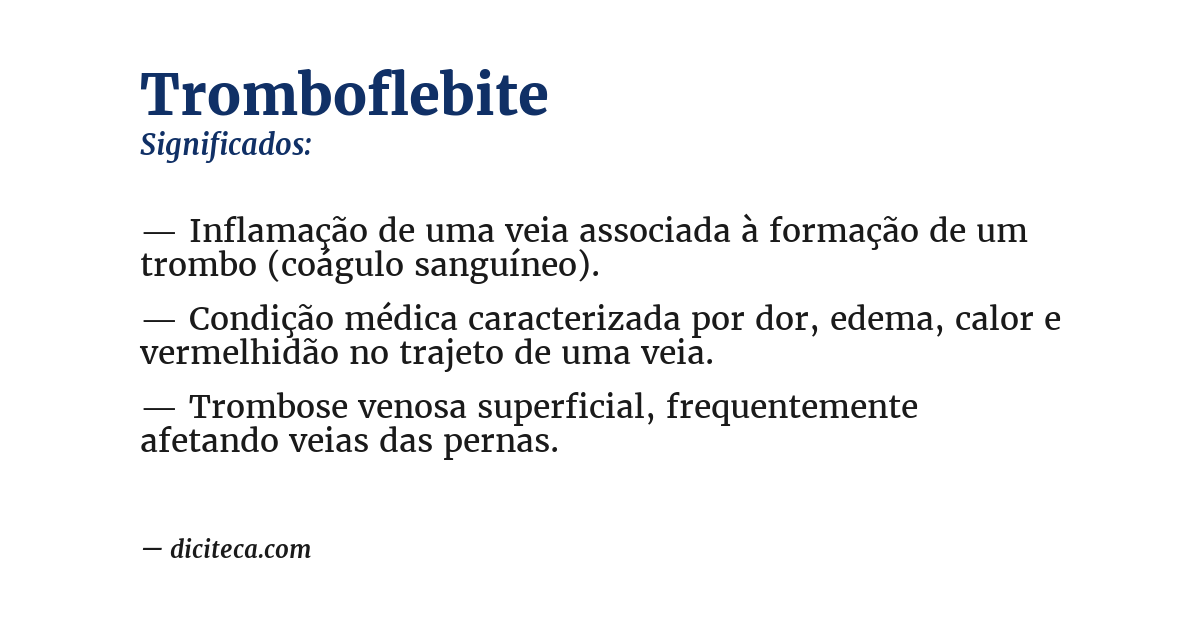 Significado de tromboflebite