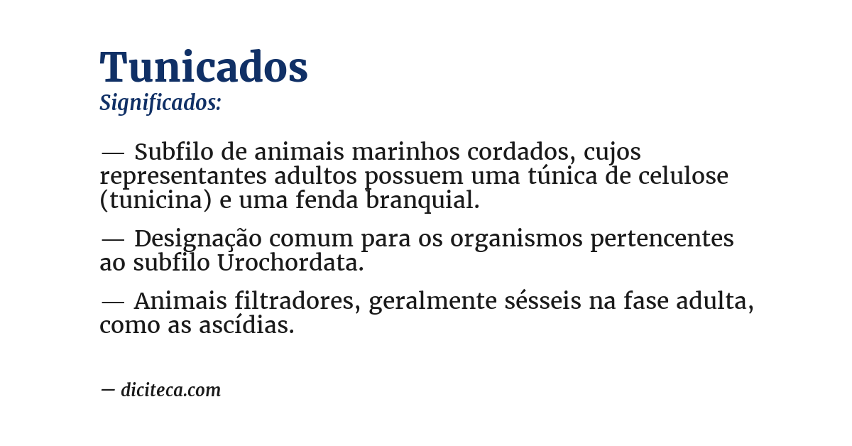 Significado de tunicados