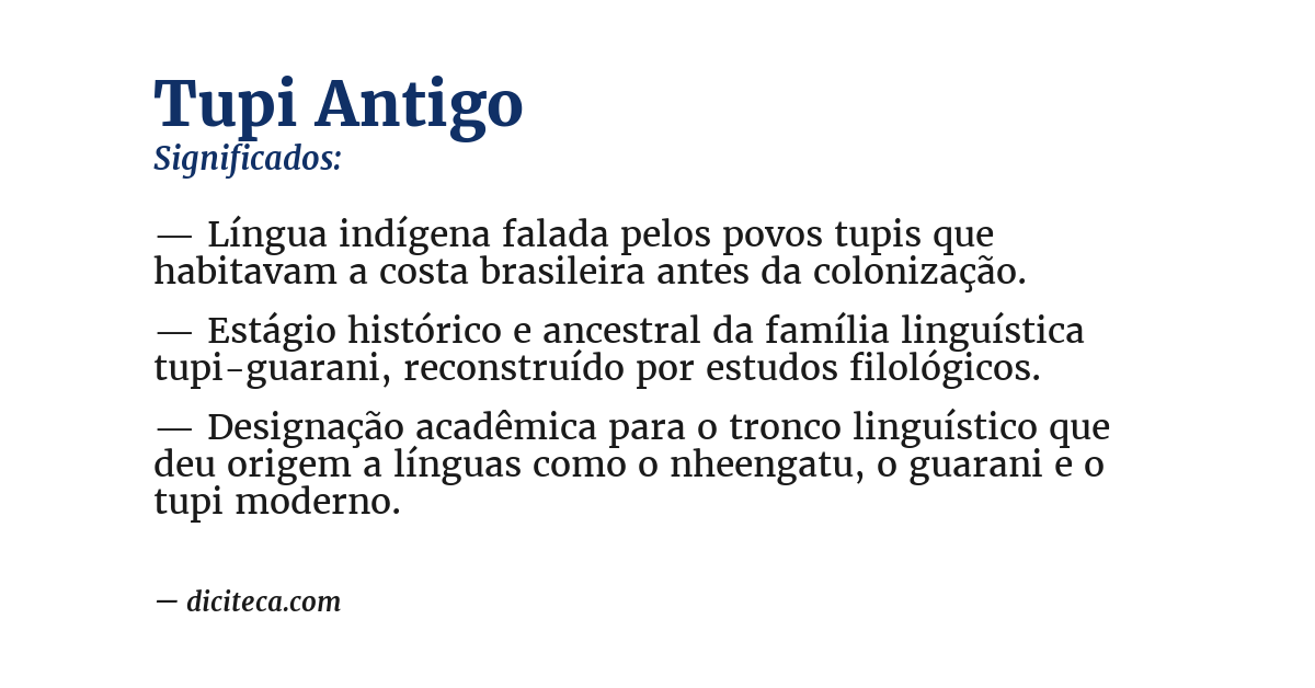 Significado de tupi antigo