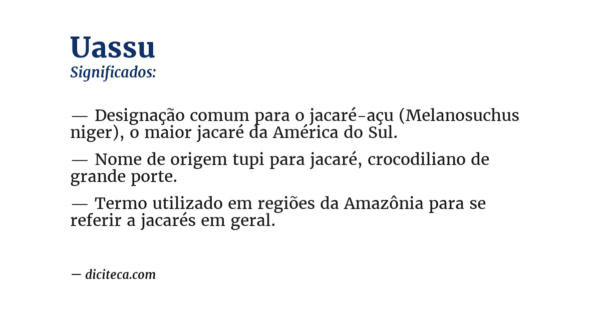 Significado de uassu