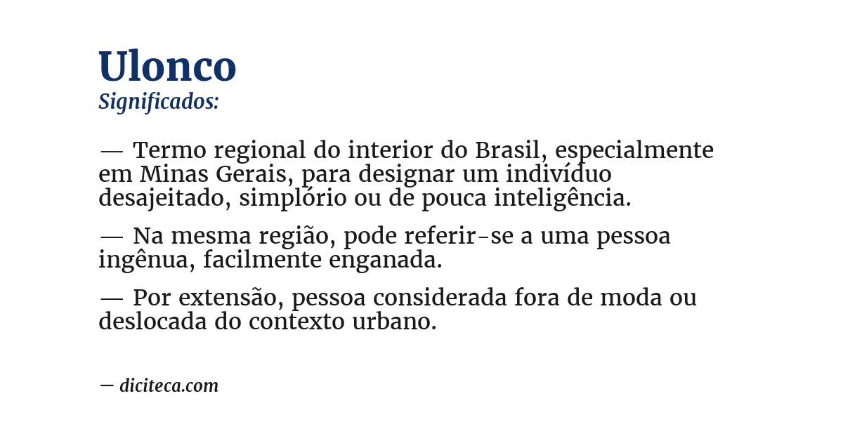Significado de ulonco