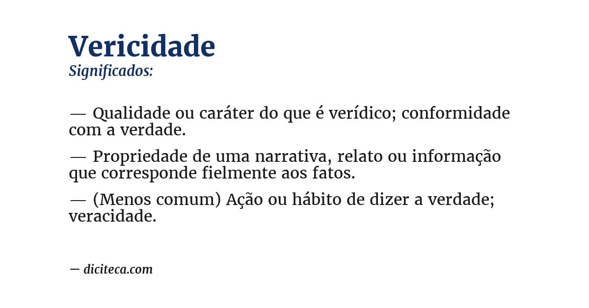 Significado de vericidade