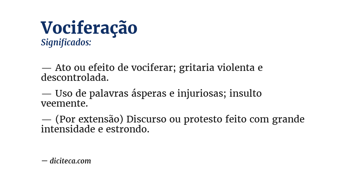 Significado de vociferação