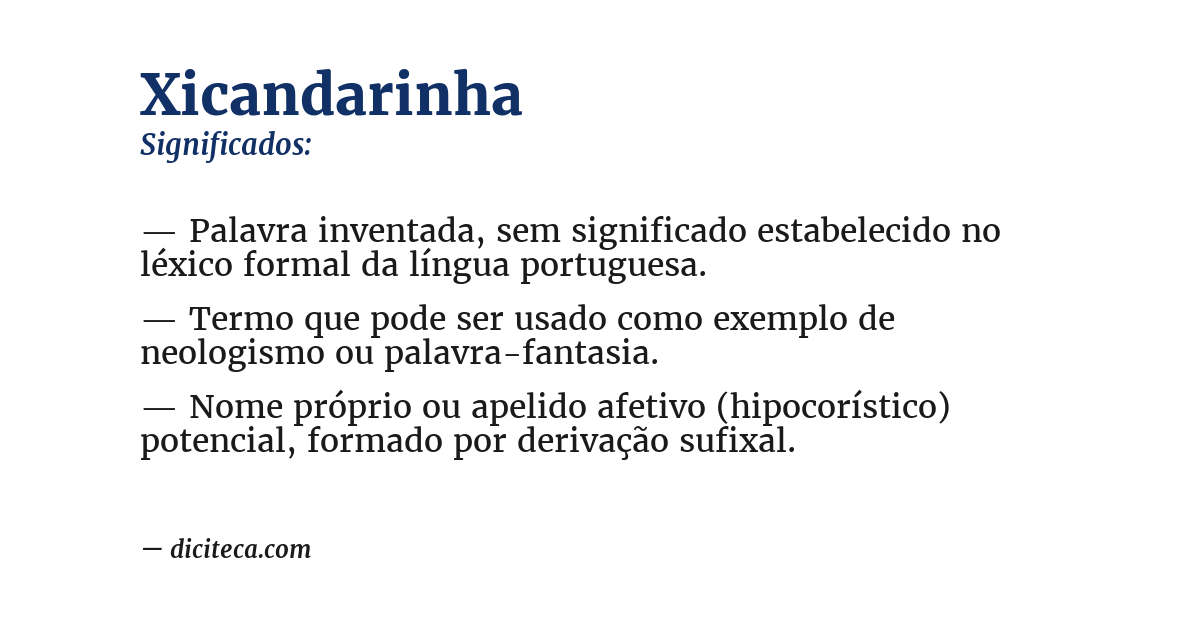 Significado de xicandarinha