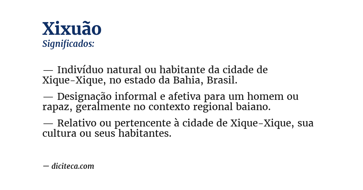 Significado de xixuão