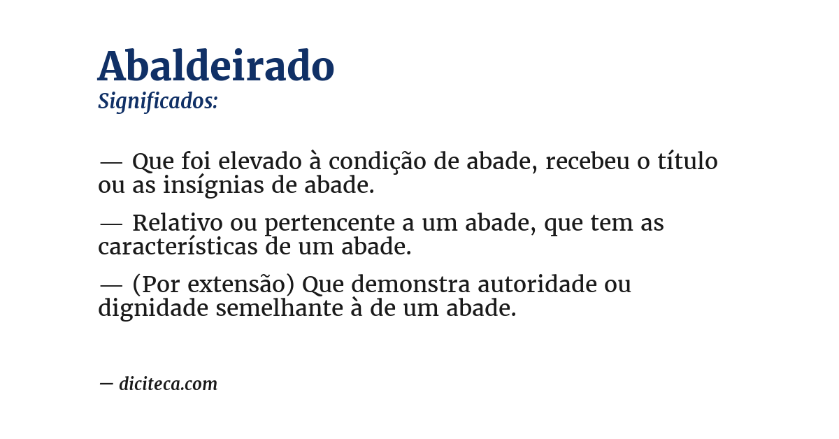 Significado de abaldeirado