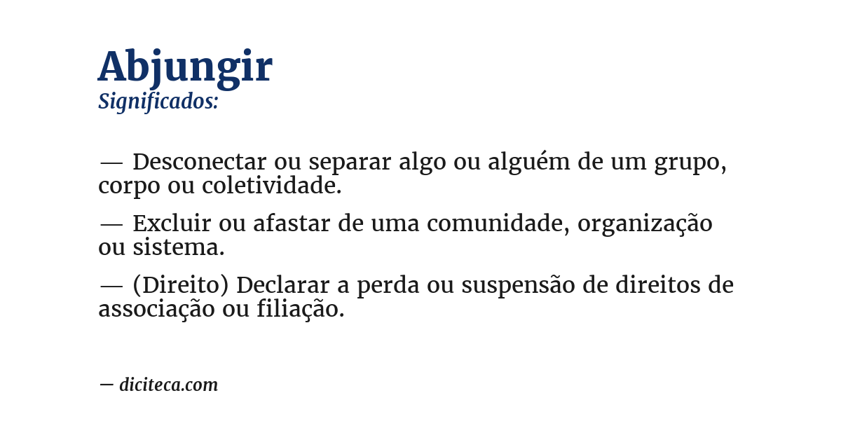 Significado de abjungir