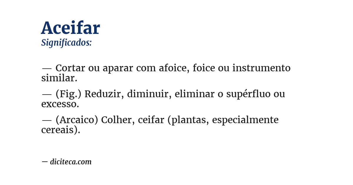 Significado de aceifar