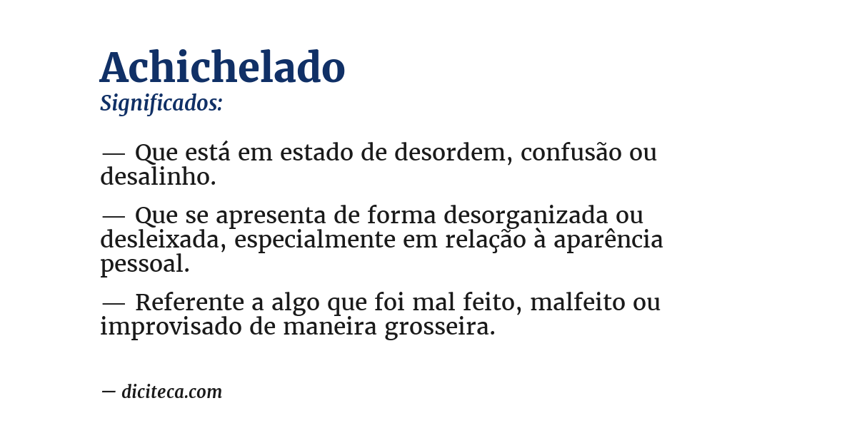 Significado de achichelado