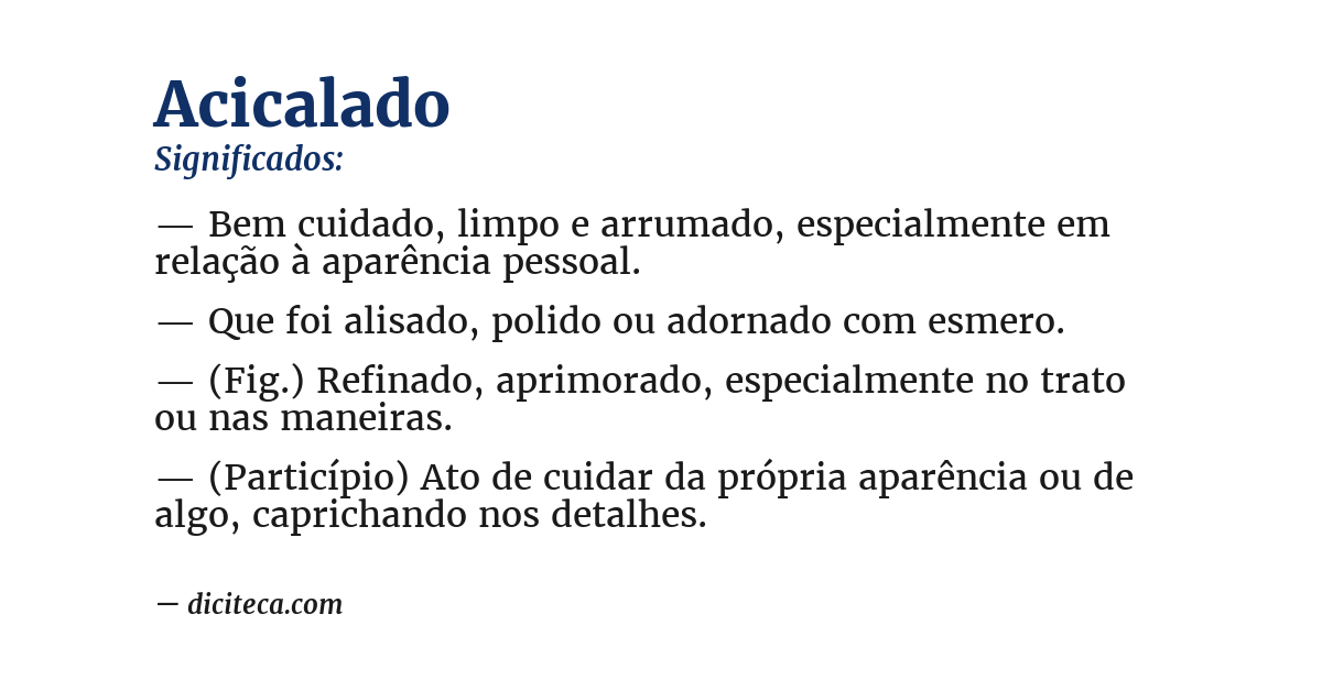 Significado de acicalado