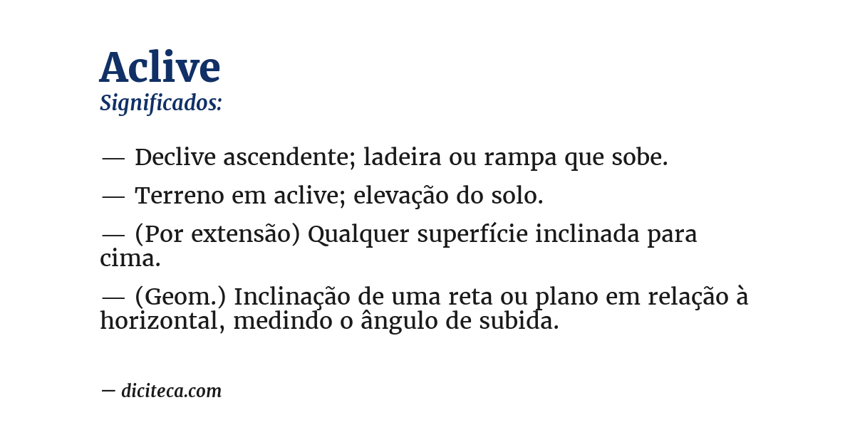 Significado de aclive