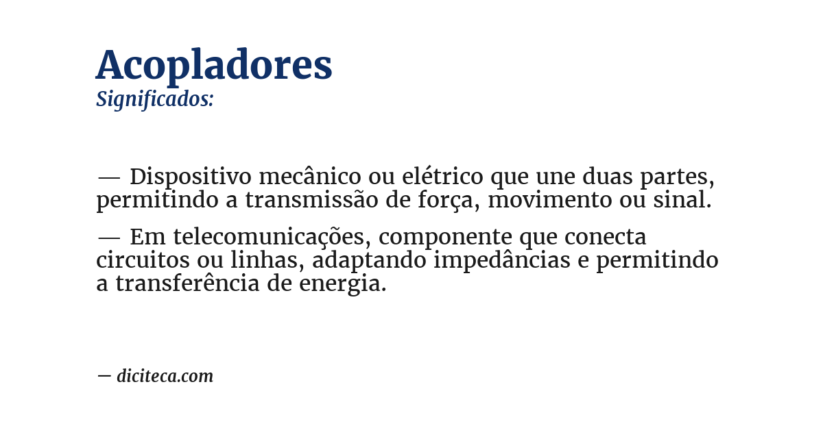Significado de acopladores
