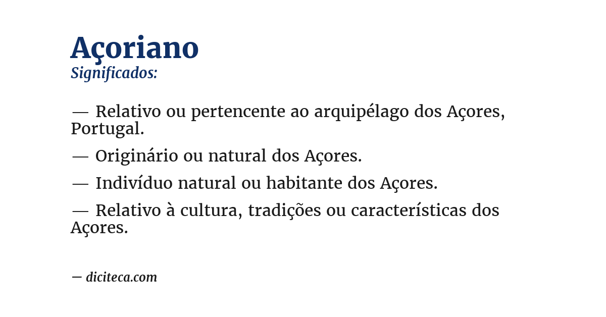 Significado de açoriano