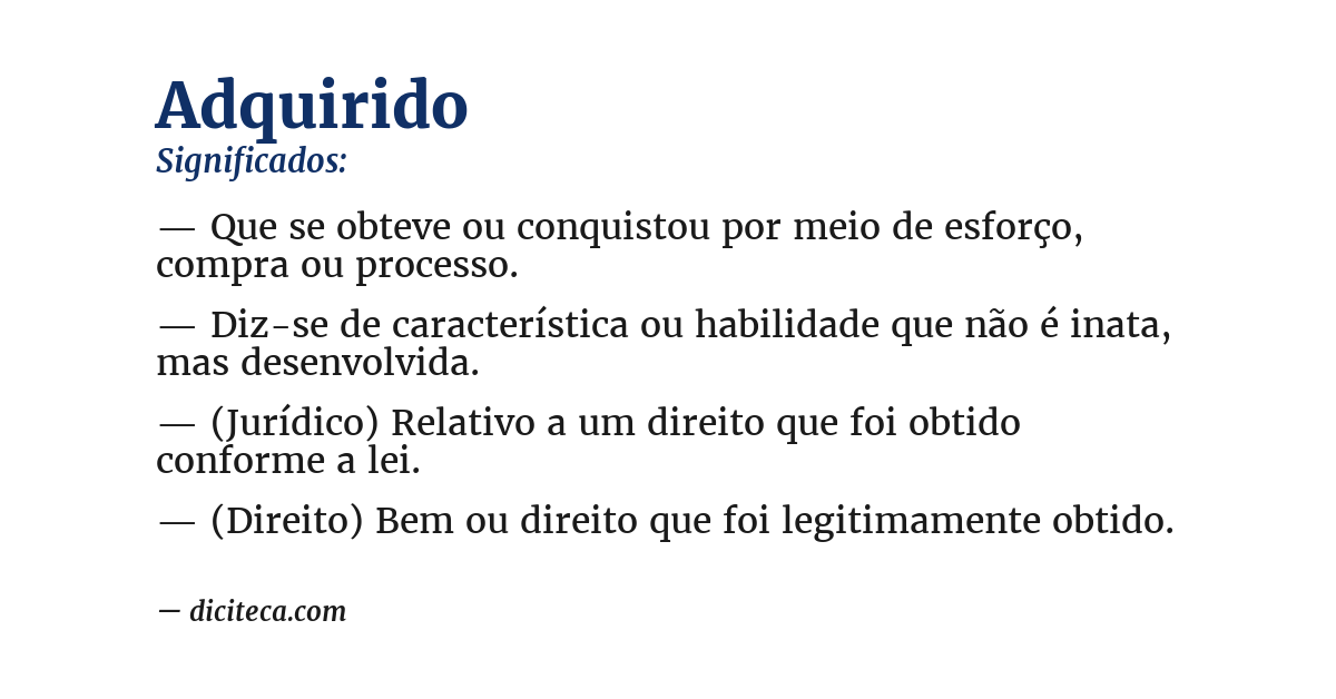 Significado de adquirido