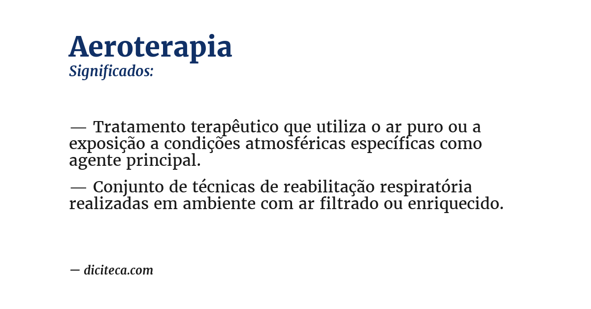 Significado de aeroterapia