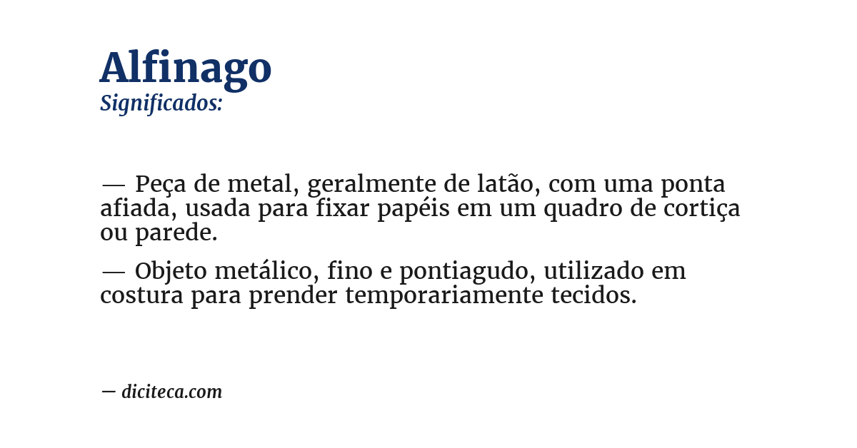 Significado de alfinago