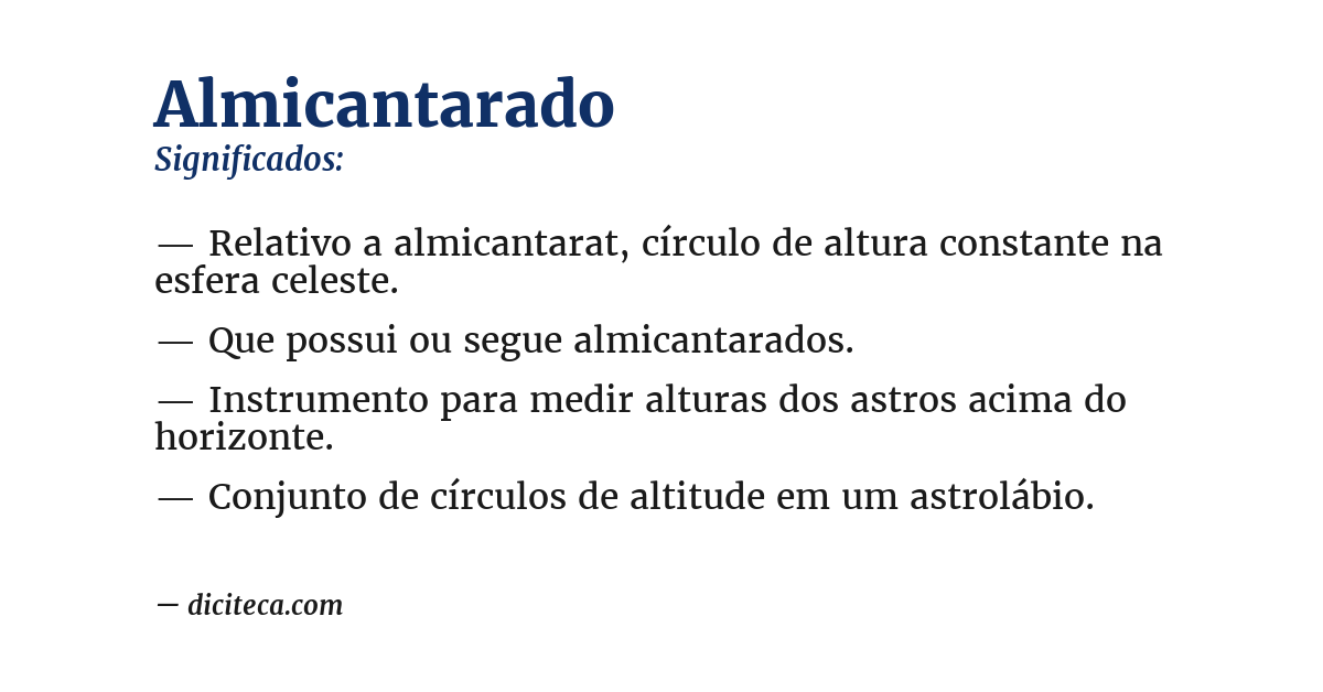 Significado de almicantarado