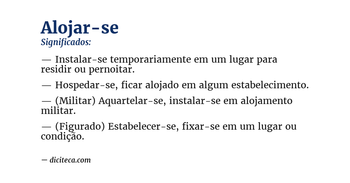 Significado de alojar-se