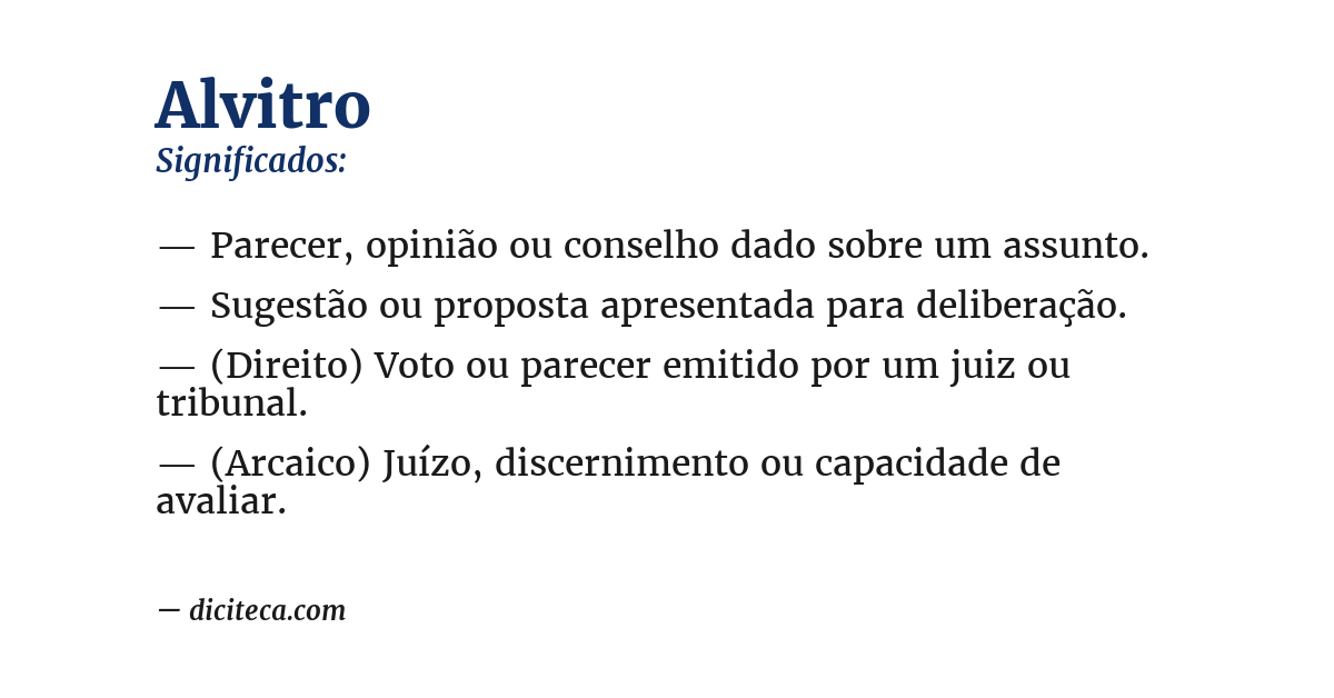 Significado de alvitro