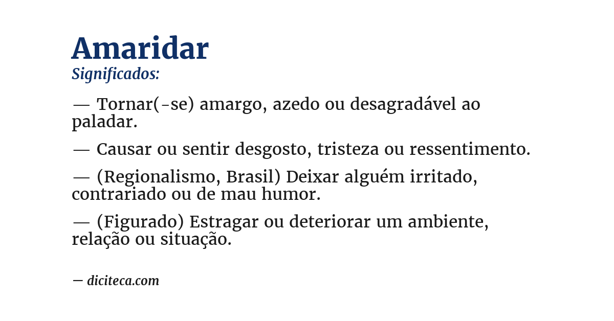 Significado de amaridar