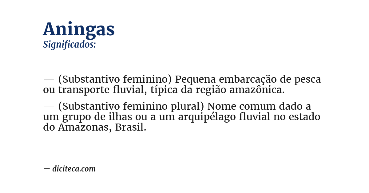 Significado de aningas