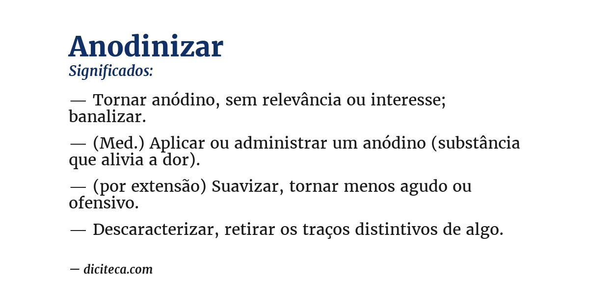 Significado de anodinizar