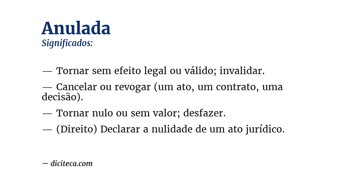 Significado de anulada