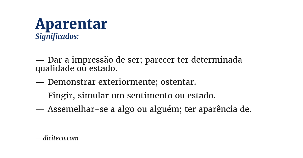 Significado de aparentar