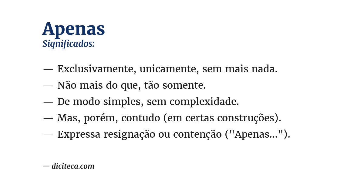 Significado de apenas