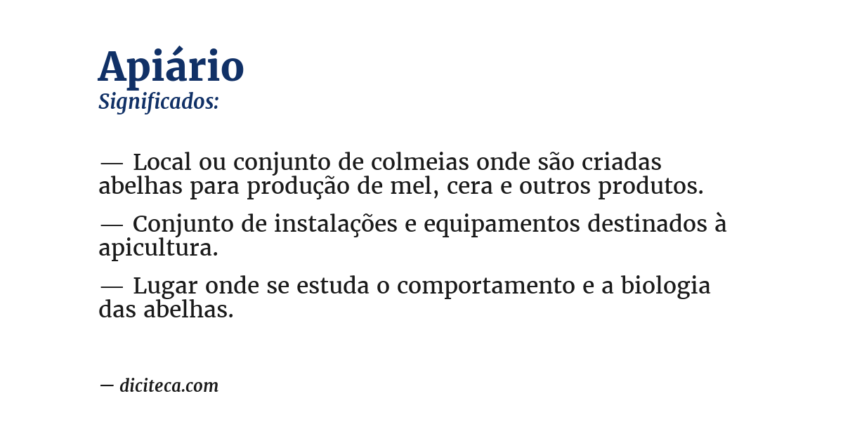Significado de apiário