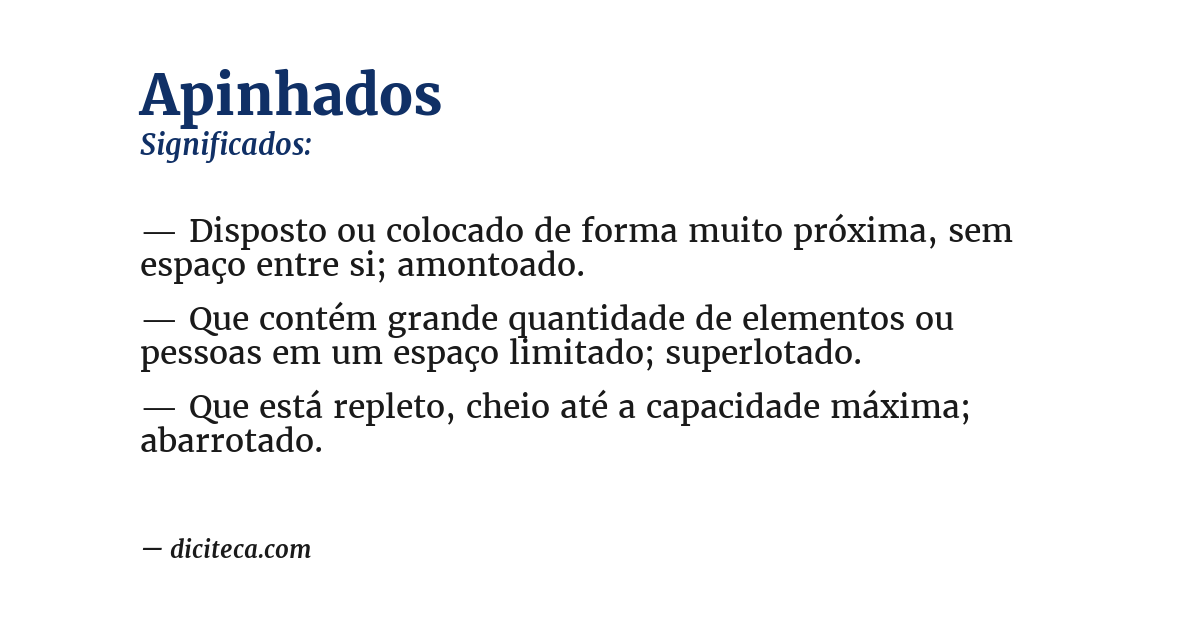 Significado de apinhados