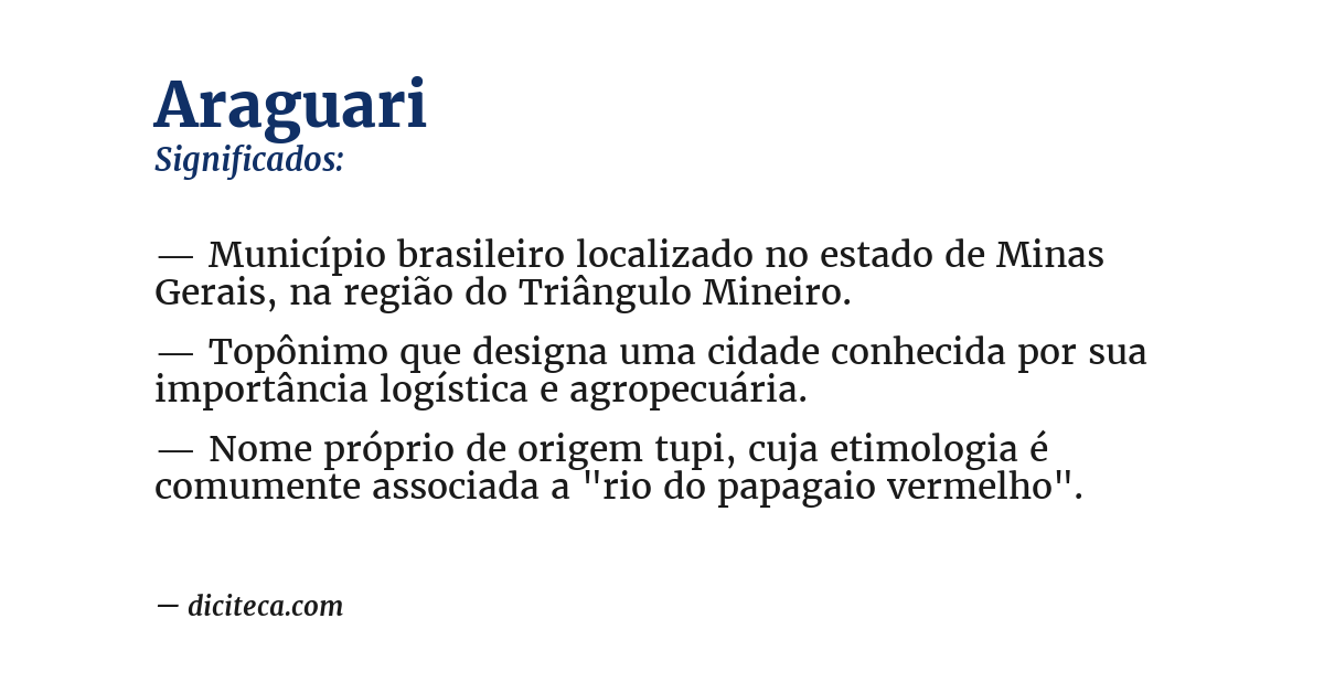 Significado de araguari