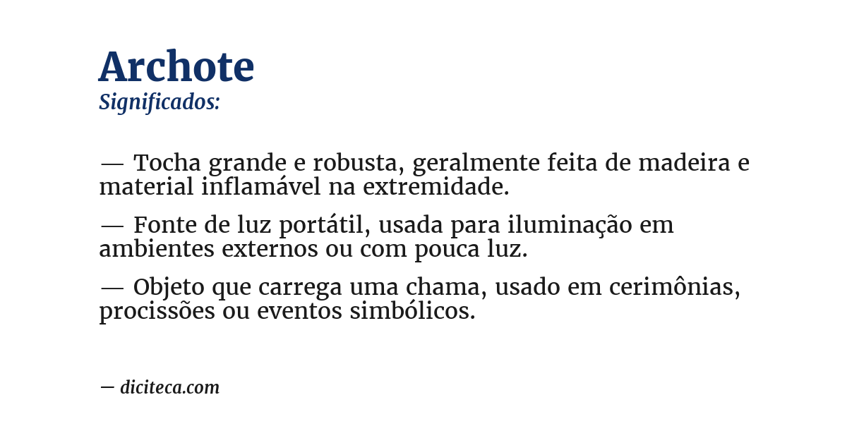 Significado de archote