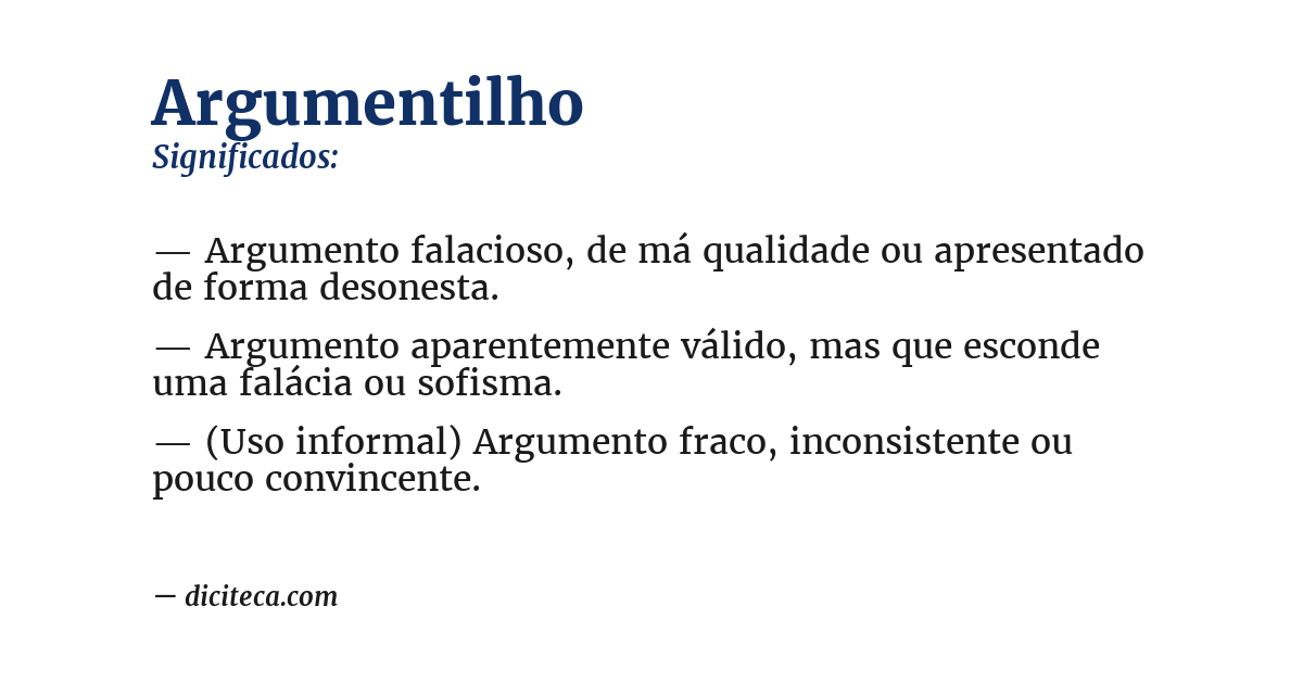Significado de argumentilho