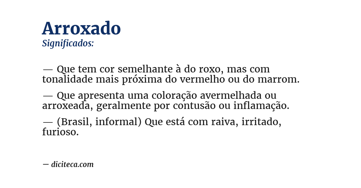 Significado de arroxado