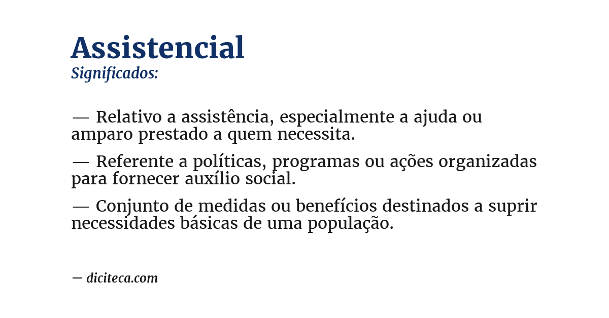 Significado de assistencial