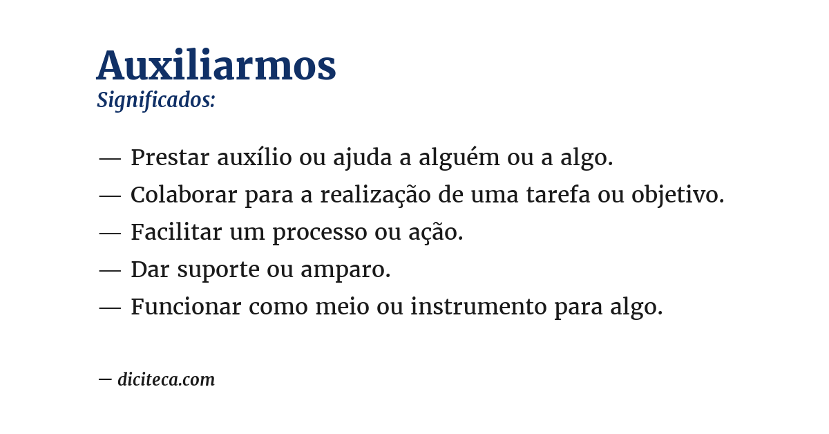 Significado de auxiliarmos