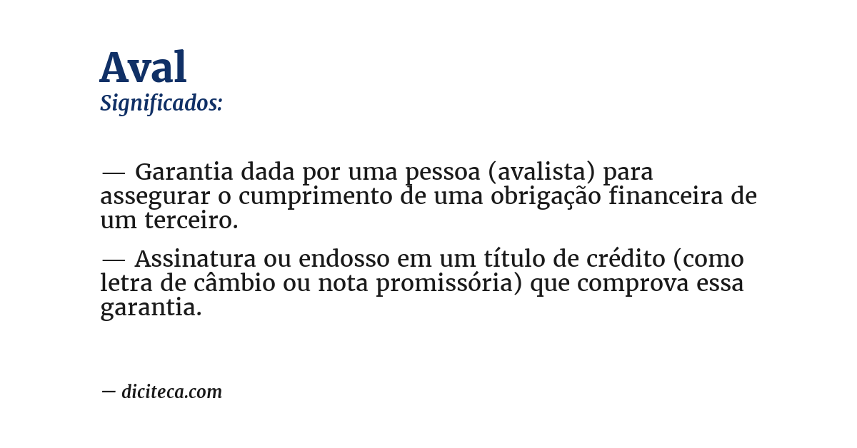 Significado de aval