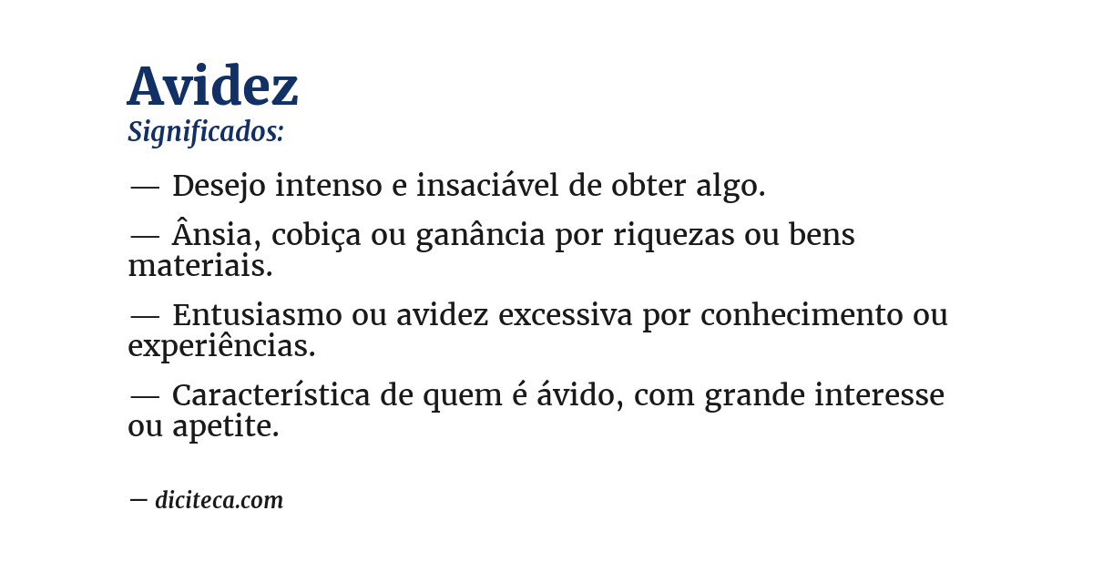 Significado de avidez