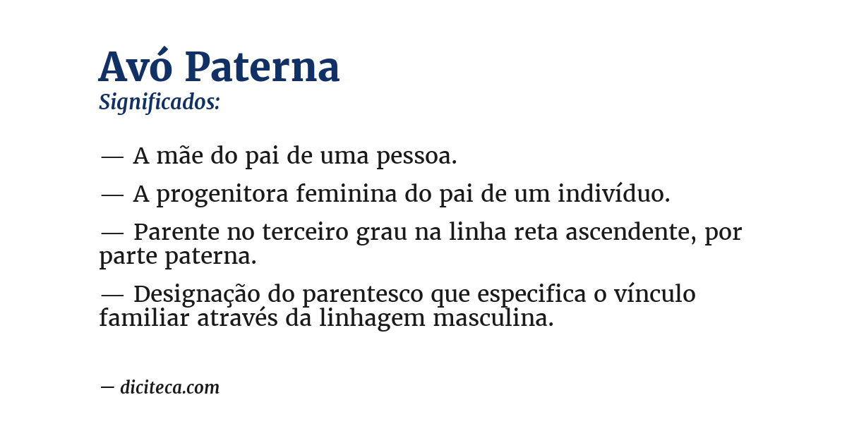 Significado de avó paterna
