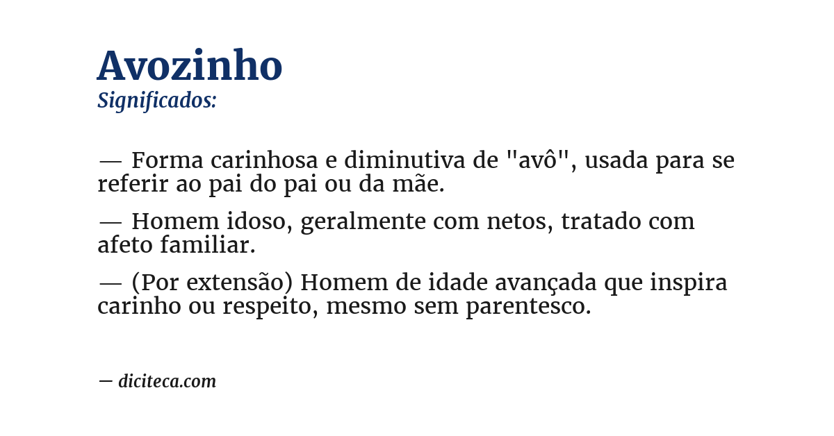 Significado de avozinho