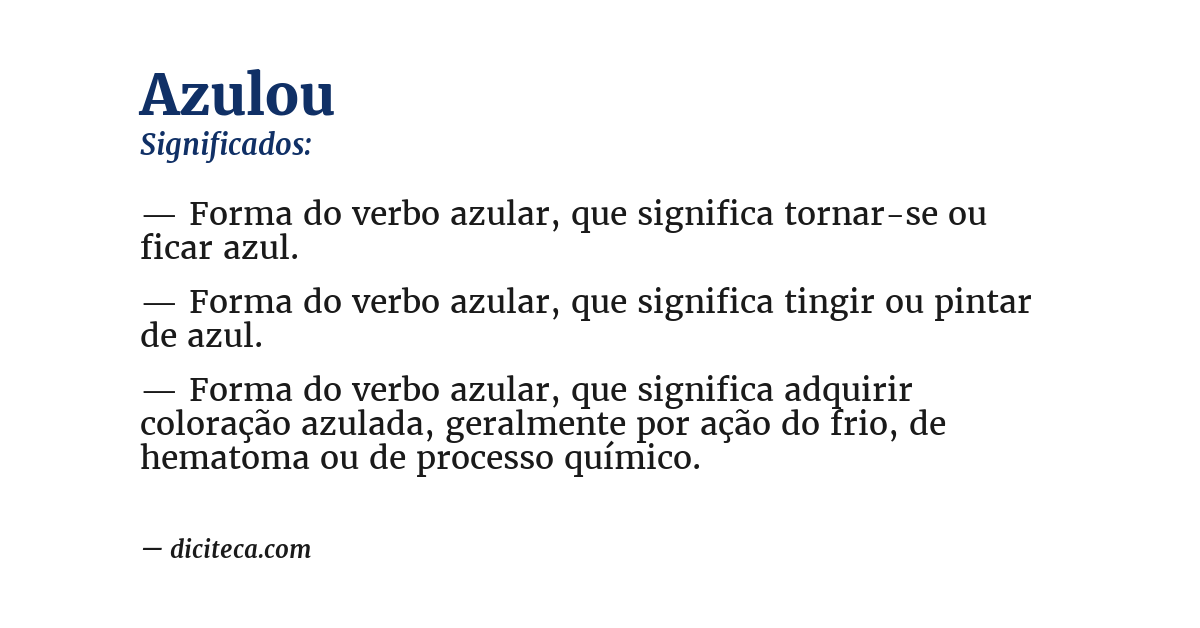 Significado de azulou